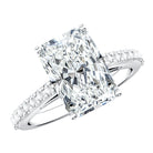 Rosec Jewels-IGI Certified Radiant Cut 4 Carat Lab Grown Diamond Solitaire Engagement Ring with Hidden Halo