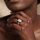 IGI Certified Radiant Cut 4 Carat Lab Grown Diamond Solitaire Engagement Ring with Hidden Halo Lab - ( E-VS1 ) - Rosec Jewels