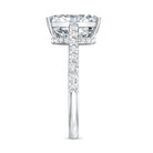 Rosec Jewels-IGI Certified Radiant Cut 4 Carat Lab Grown Diamond Solitaire Engagement Ring with Hidden Halo