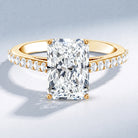 IGI Certified Radiant Cut 4 Carat Lab Grown Diamond Solitaire Engagement Ring with Hidden Halo Lab - ( E-VS1 ) - Rosec Jewels