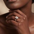 IGI Certified Radiant Cut 4 Carat Lab Grown Diamond Solitaire Engagement Ring with Hidden Halo Lab - ( E-VS1 ) - Rosec Jewels
