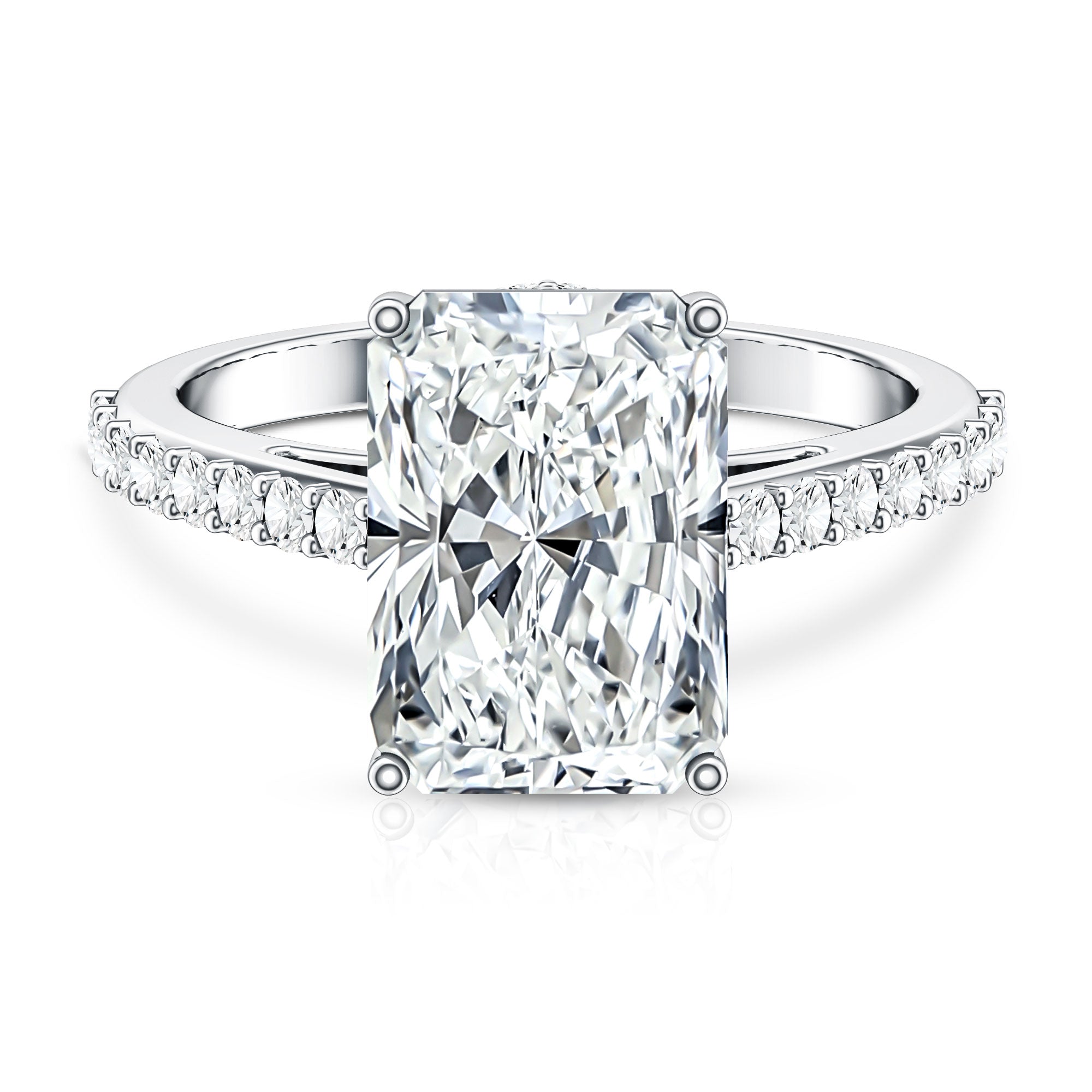 Rosec Jewels-IGI Certified 5 Carat Lab Grown Diamond Solitaire Radiant Cut Engagement Ring