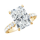 4 Carat Radiant Cut Lab Grown Diamond Side Stone Engagement Ring IGI Certified Lab - ( E-VS1 ) - Rosec Jewels