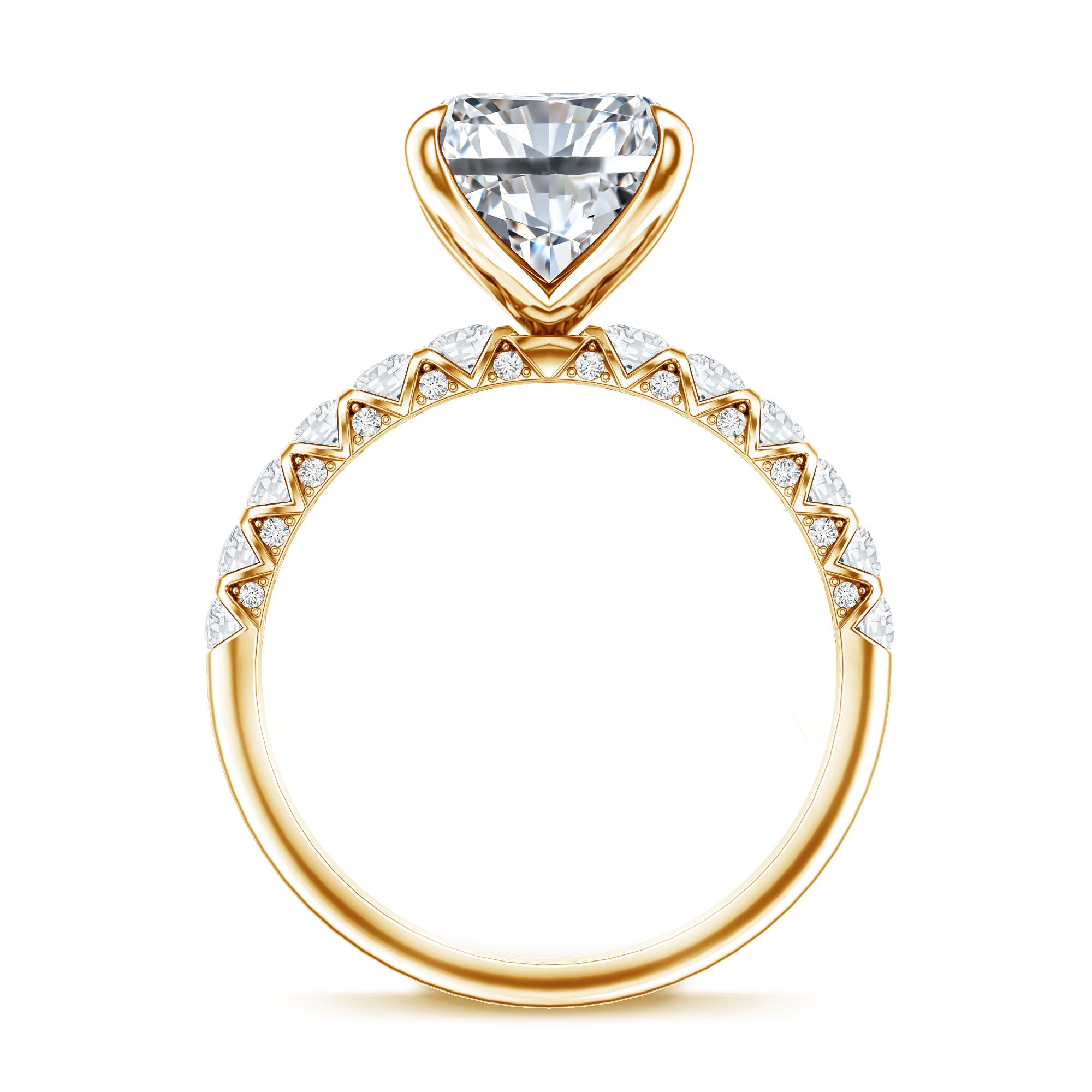 Rosec Jewels-Radiant Cut Lab Grown Diamond Huge Engagement Ring 5 Carat IGI Certified