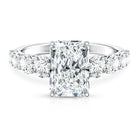 IGI Certified 3 Carat Radiant Cut Lab Grown Diamond Side Stone Engagement Ring Lab - ( E-VS1 ) - Rosec Jewels