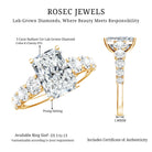 IGI Certified 3 Carat Radiant Cut Lab Grown Diamond Side Stone Engagement Ring Lab - ( E-VS1 ) - Rosec Jewels