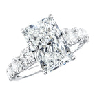 IGI Certified 4 Carat Radiant Cut Lab Grown Diamond Statement Ring with Side Stones Lab - ( E-VS1 ) - Rosec Jewels