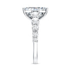 IGI Certified 4 Carat Radiant Cut Lab Grown Diamond Statement Ring with Side Stones Lab - ( E-VS1 ) - Rosec Jewels