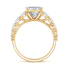 IGI Certified 4 Carat Radiant Cut Lab Grown Diamond Statement Ring with Side Stones Lab - ( E-VS1 ) - Rosec Jewels