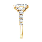 IGI Certified 4 Carat Radiant Cut Lab Grown Diamond Statement Ring with Side Stones Lab - ( E-VS1 ) - Rosec Jewels
