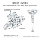IGI Certified Radiant Cut Lab Grown Diamond 5 Carat Huge Engagement Ring with Side Stones Lab - ( E-VS1 ) - Rosec Jewels