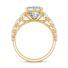 IGI Certified Radiant Cut Lab Grown Diamond 5 Carat Huge Engagement Ring with Side Stones Lab - ( E-VS1 ) - Rosec Jewels