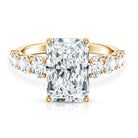 IGI Certified Radiant Cut Lab Grown Diamond 5 Carat Huge Engagement Ring with Side Stones Lab - ( E-VS1 ) - Rosec Jewels