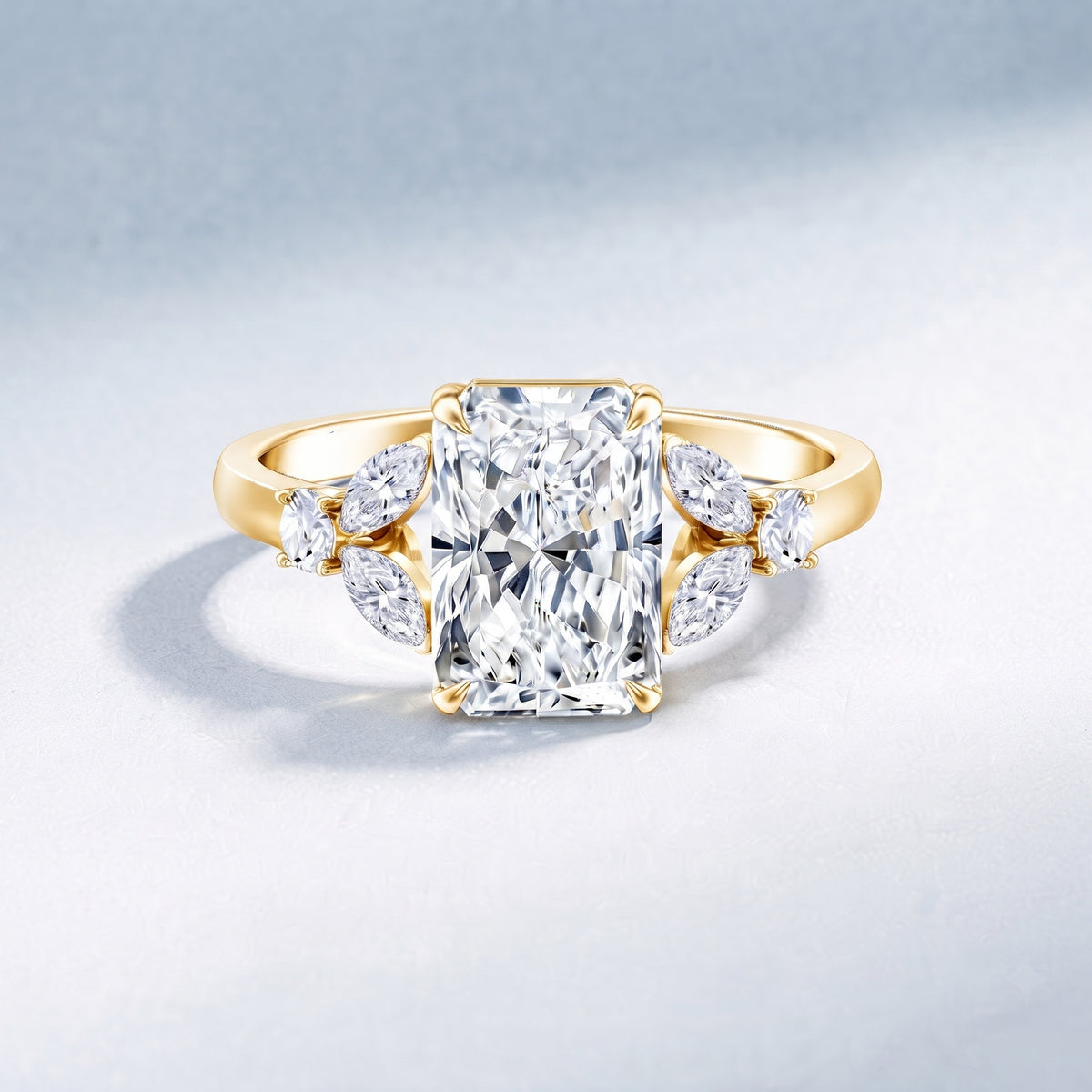 Lab Grown Diamond 3 Carat Radiant Cut Engagement Ring with IGI Certificate Lab - ( E-VS1 ) - Rosec Jewels