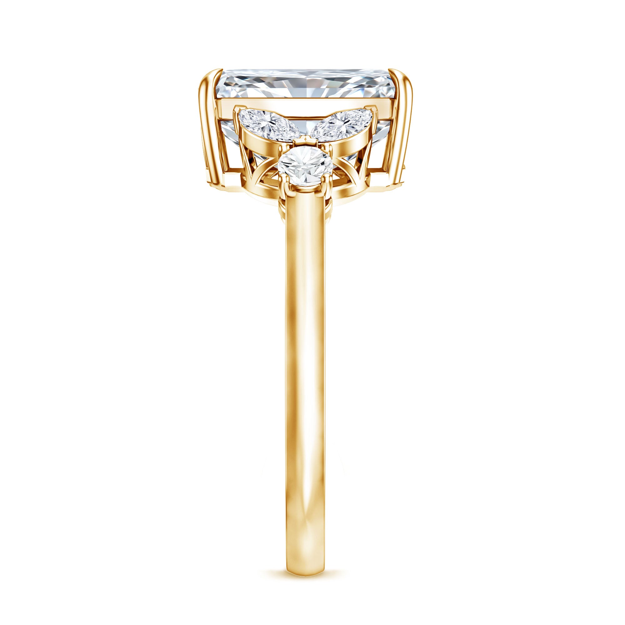 Rosec Jewels-Lab Grown Diamond 3 Carat Radiant Cut Engagement Ring with IGI Certificate