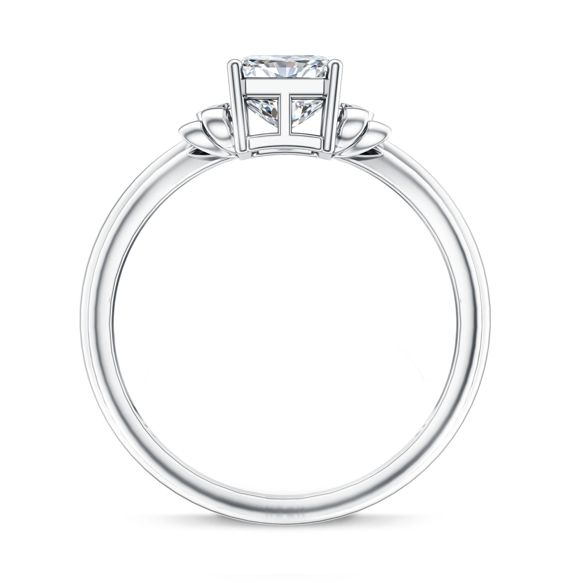 IGI Certified 2 Carat Lab Grown Diamond Radiant Cut Engagement Ring with Bow Lab - ( E-VS1 ) - Rosec Jewels