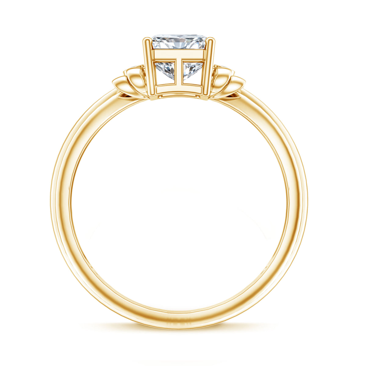 IGI Certified 2 Carat Lab Grown Diamond Radiant Cut Engagement Ring with Bow Lab - ( E-VS1 ) - Rosec Jewels