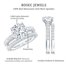 IGI Certified 3 Carat Lab Grown Diamond Cushion Cut Engagement Ring with Wedding Band Lab - ( E-VS1 ) - Rosec Jewels