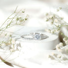IGI Certified 3 Carat Lab Grown Diamond Cushion Cut Engagement Ring with Wedding Band Lab - ( E-VS1 ) - Rosec Jewels