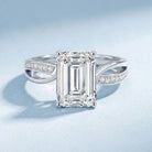 3 Carat Emerald Cut Lab Grown Diamond Infinity Engagement Ring IGI Certified Lab - ( E-VS1 ) - Rosec Jewels