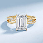 3 Carat Emerald Cut Lab Grown Diamond Infinity Engagement Ring IGI Certified Lab - ( E-VS1 ) - Rosec Jewels
