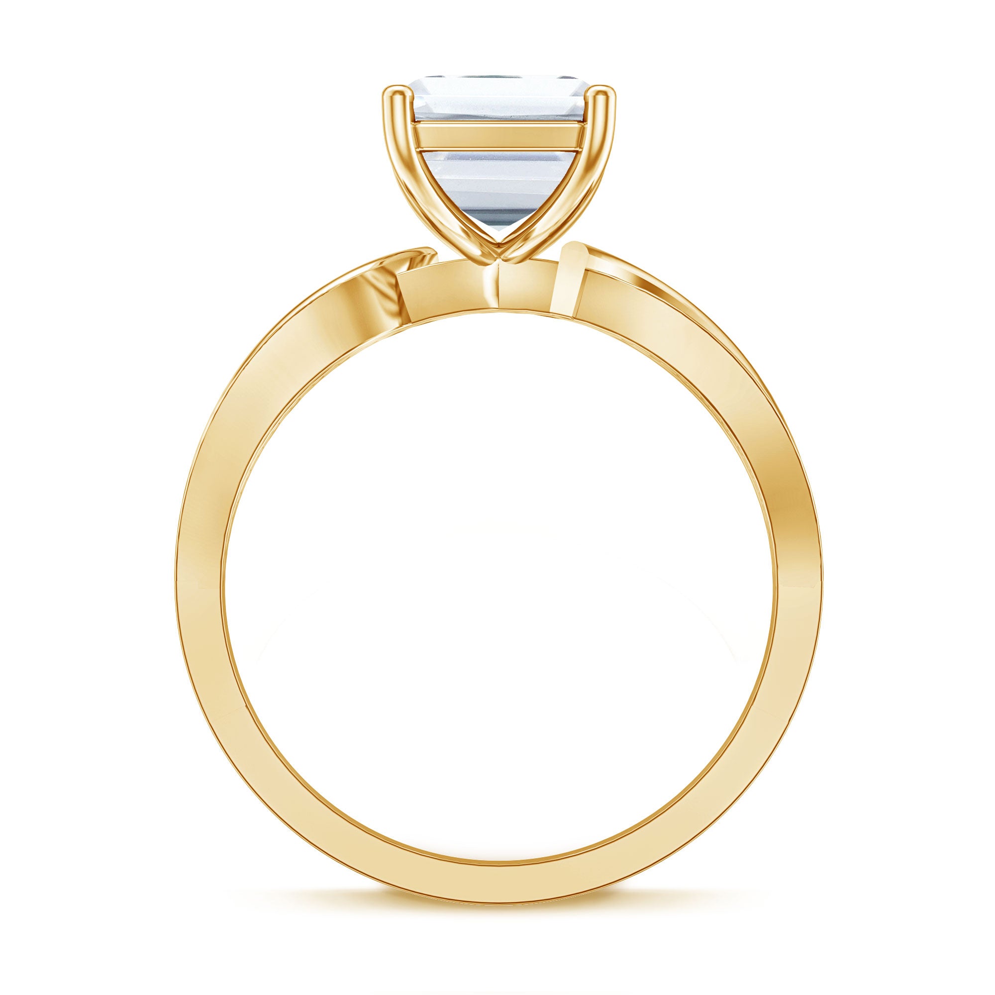 Rosec Jewels-3 Carat Emerald Cut Lab Grown Diamond Infinity Engagement Ring IGI Certified