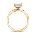 Rosec Jewels-IGI Certified 4 Carat Lab Grown Diamond Emerald Cut Engagement Ring with Crossover Shank