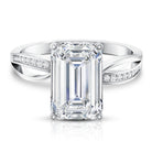 Rosec Jewels-Huge 5 Carat Emerald Cut Lab Grown Diamond Infinity Band Engagement Ring with IGI Certificate