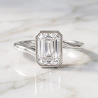 Solitaire 2 Carat Lab Grown Emerald Cut Diamond Bypass Engagement Ring IGI Certified Lab - ( E-VS1 ) - Rosec Jewels