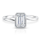 Rosec Jewels-Solitaire 2 Carat Lab Grown Emerald Cut Diamond Bypass Engagement Ring IGI Certified