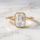 Solitaire 2 Carat Lab Grown Emerald Cut Diamond Bypass Engagement Ring IGI Certified Lab - ( E-VS1 ) - Rosec Jewels