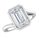 Rosec Jewels-IGI Verified 4 Carat Emerald Cut Lab Grown Diamond Bypass Engagement Ring