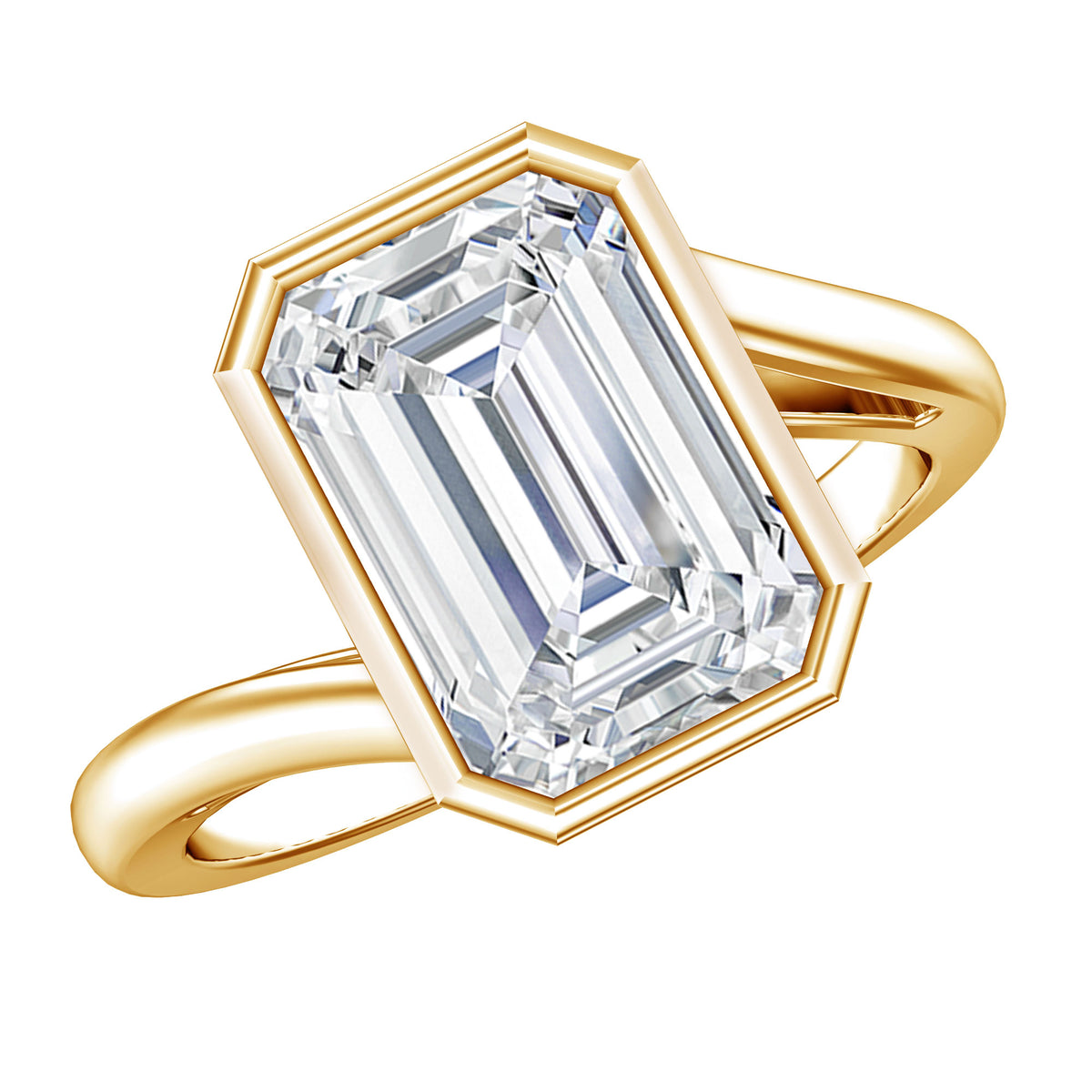 Rosec Jewels-IGI Verified 4 Carat Emerald Cut Lab Grown Diamond Bypass Engagement Ring
