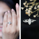1 Carat Marquise Cut Engagement Ring with IGI Certified Lab Grown Diamond Lab - ( E-VS1 ) - Rosec Jewels