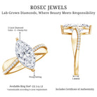 Rosec Jewels-IGI Certified Lab Grown Diamond Marquise Solitaire Engagement Ring 2 Carat