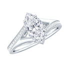 IGI Certified 1 Carat Marquise Lab Grown Diamond Engagement Ring with Split Shank Lab - ( E-VS1 ) - Rosec Jewels