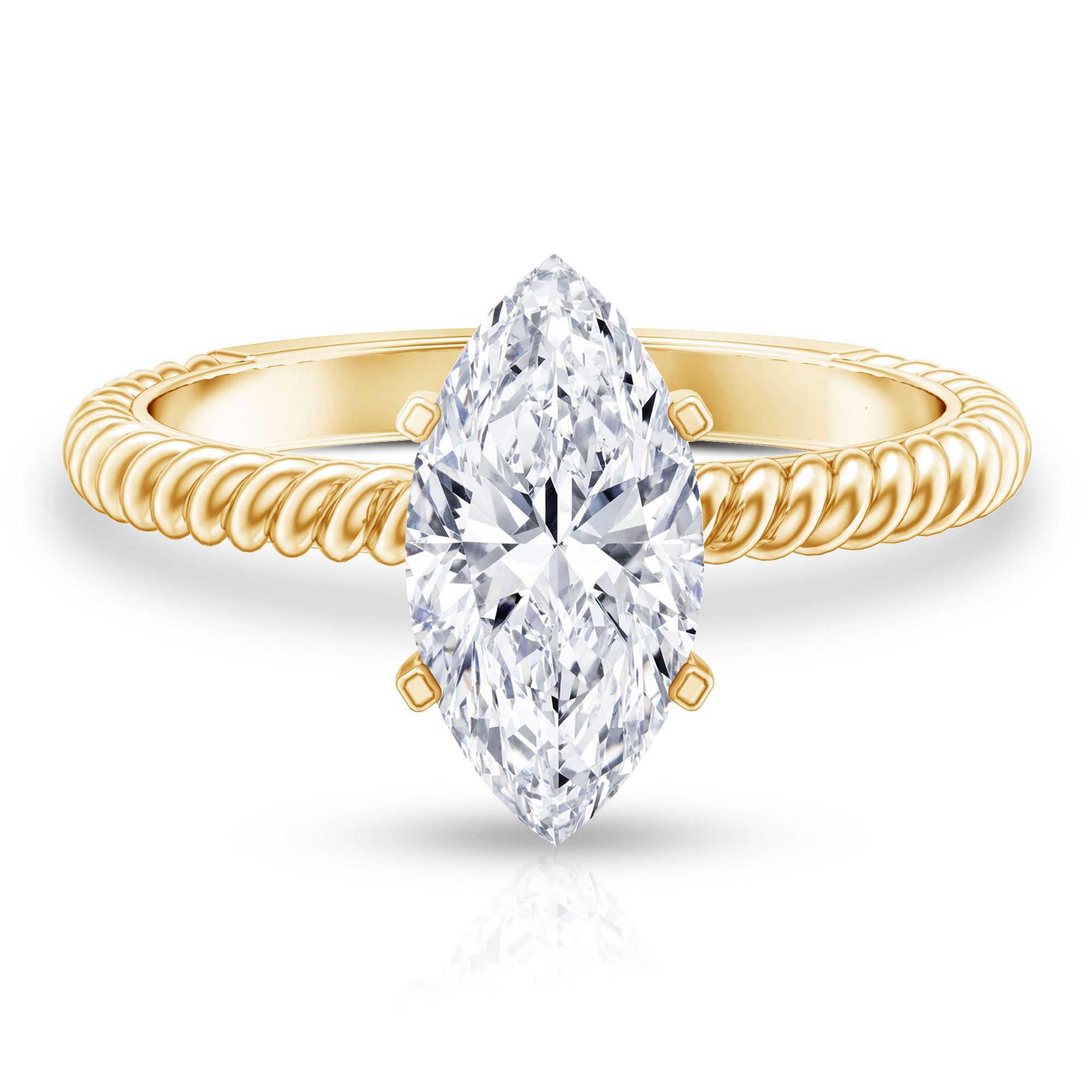 Rosec Jewels-Marquise Cut 2 Carat Lab Grown Diamond Solitaire Engagement Ring IGI Certified