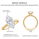 Rosec Jewels-3 Carat Lab Grown Diamond Marquise Engagement Ring IGI Certified