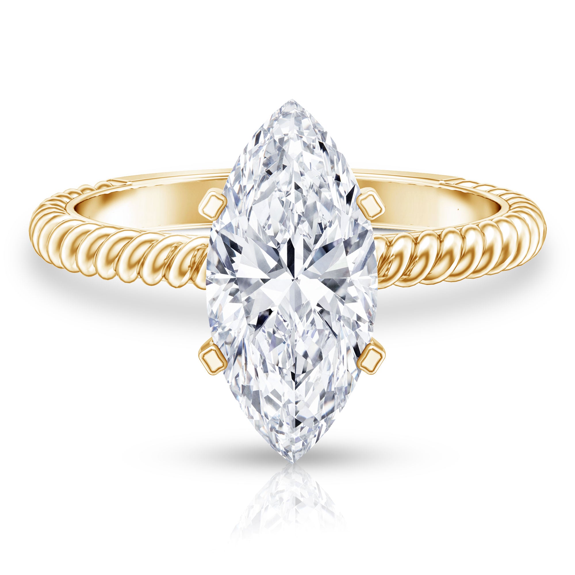 Rosec Jewels-3 Carat Lab Grown Diamond Marquise Engagement Ring IGI Certified