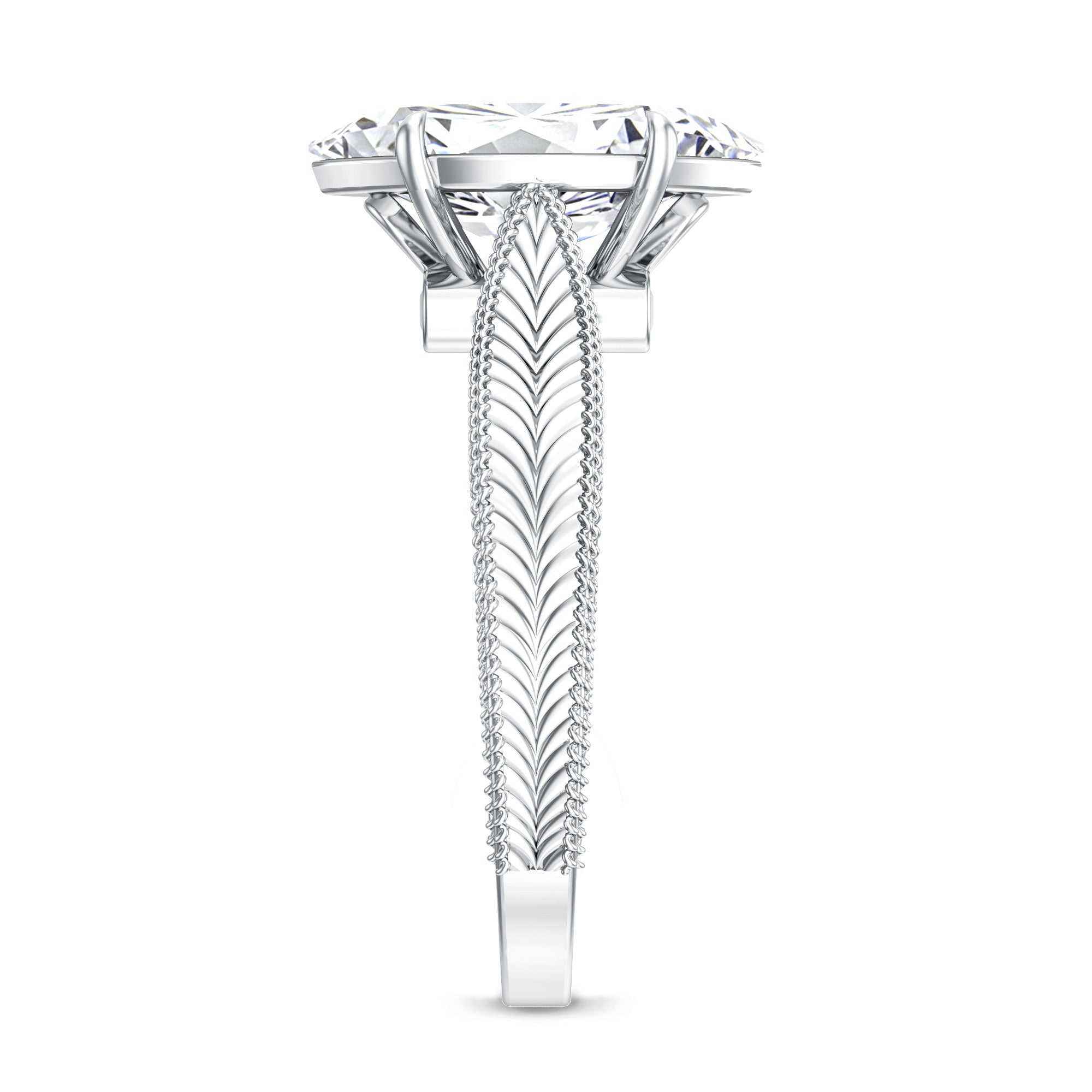 Rosec Jewels-IGI Certified Antique Looking 2 Carat Marquise Lab Diamond Engagement Ring with Engraved Shank