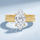 IGI Certified Antique Looking 2 Carat Marquise Lab Diamond Engagement Ring with Engraved Shank Lab - ( E-VS1 ) - Rosec Jewels