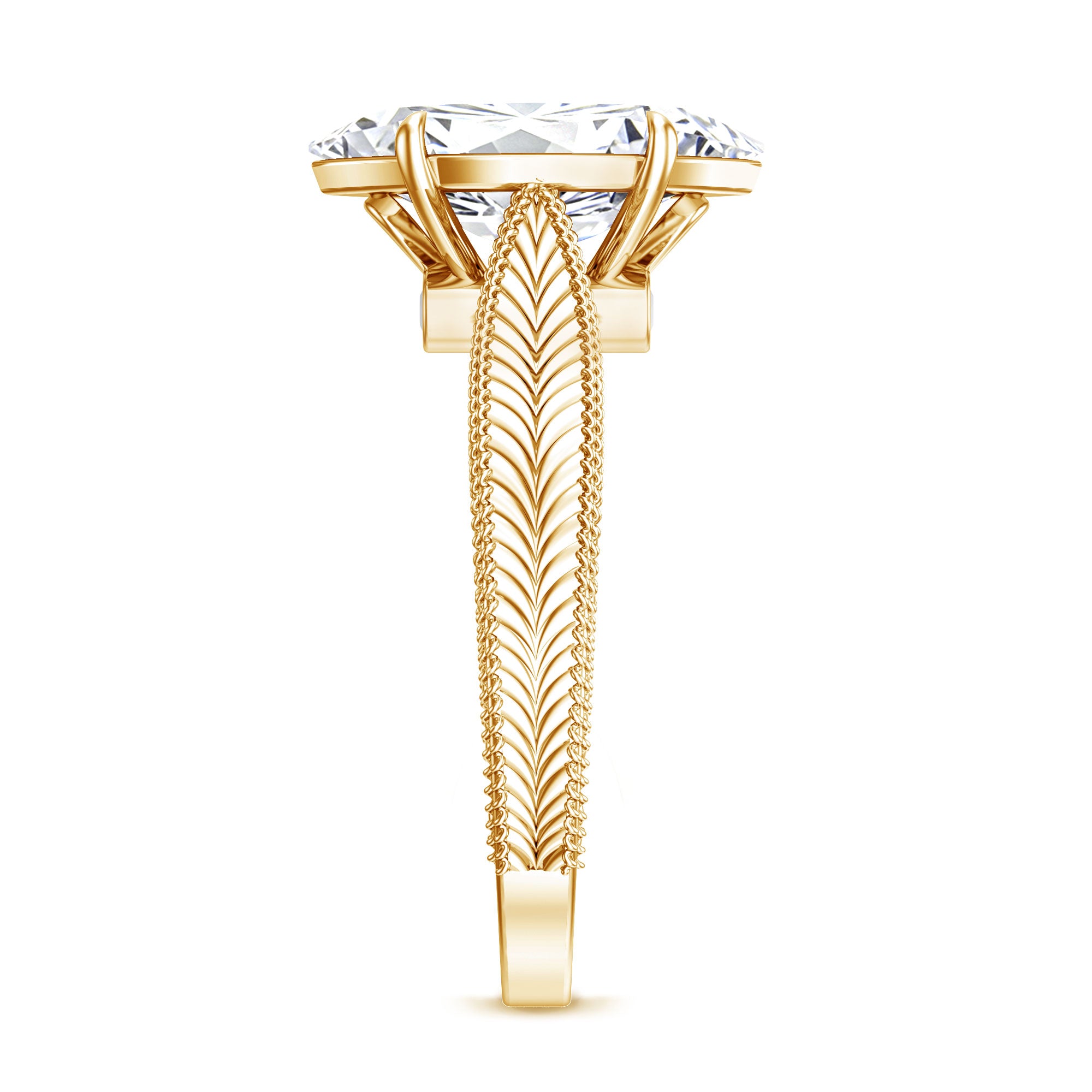 Rosec Jewels-IGI Certified Antique Looking 2 Carat Marquise Lab Diamond Engagement Ring with Engraved Shank