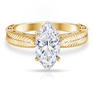 Rosec Jewels-IGI Certified Antique Looking 2 Carat Marquise Lab Diamond Engagement Ring with Engraved Shank
