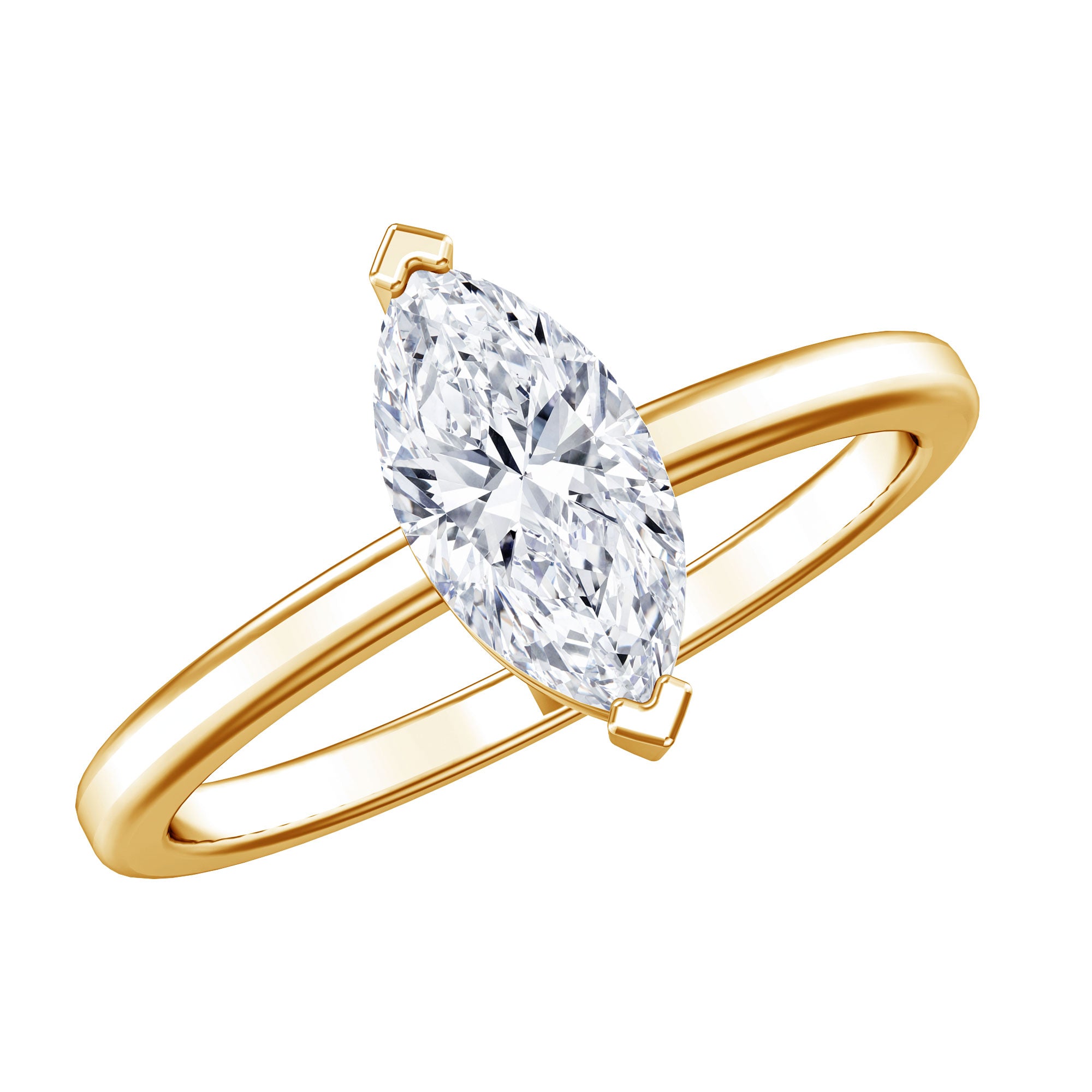 Rosec Jewels-Classic Marquise Cut Lab Grown Diamond 1 Carat Engagement Ring with IGI Certificate
