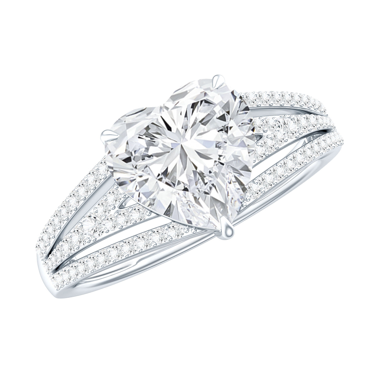 Rosec Jewels-2 Carat Heart Shape Lab Diamond Statement Engagement Ring IGI Certified