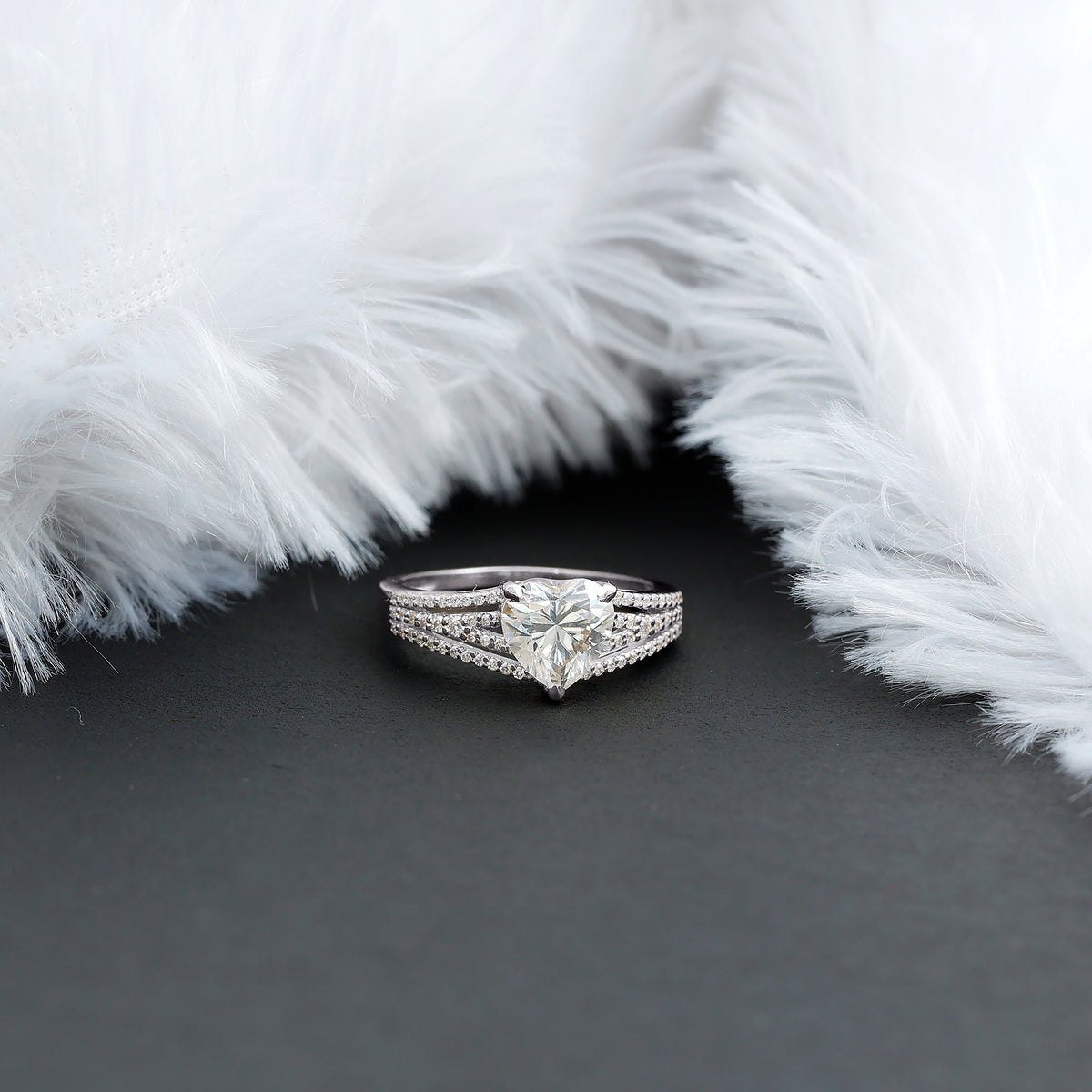 Rosec Jewels-2 Carat Heart Shape Lab Diamond Statement Engagement Ring IGI Certified