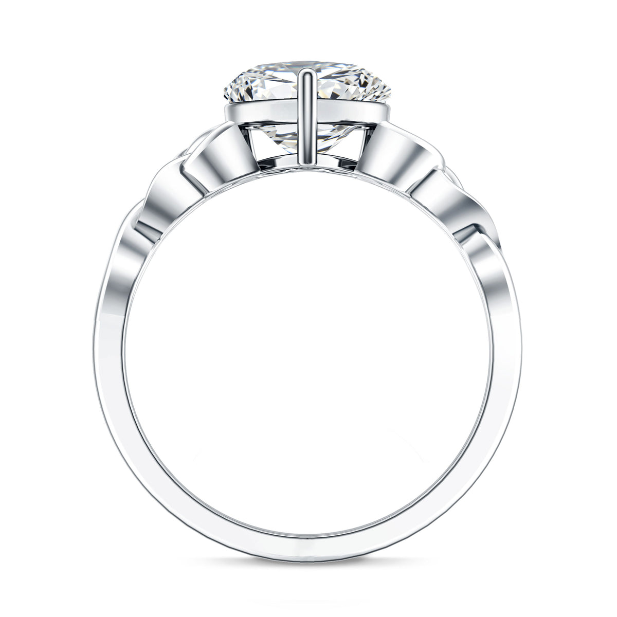 Rosec Jewels-IGI Verified 2 Carat Heart Shape Lab Grown Diamond Celtic Engagement Ring
