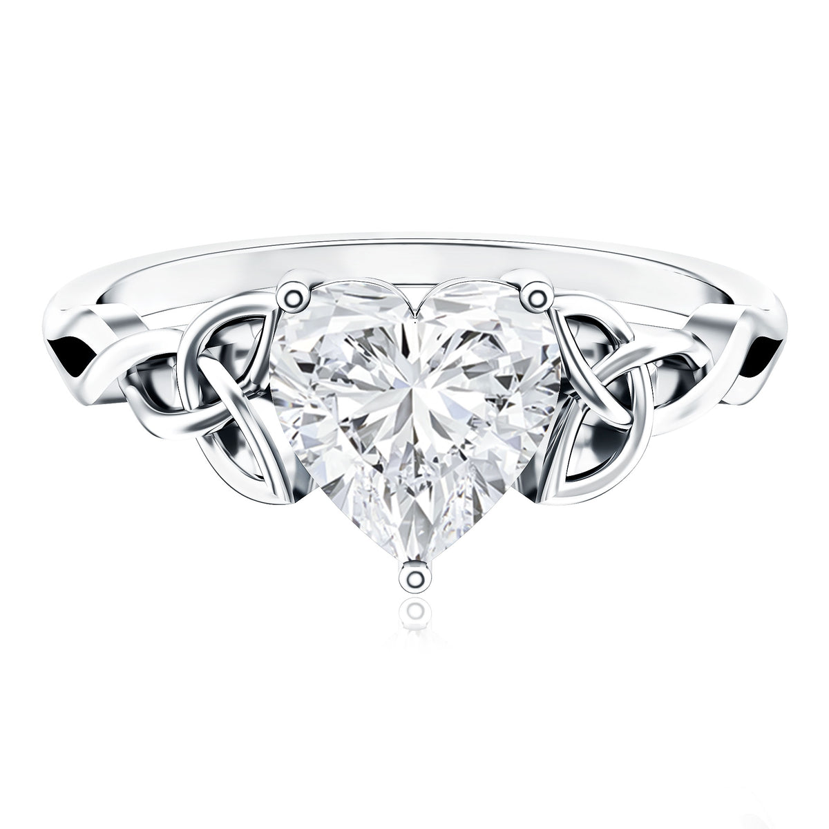 Rosec Jewels-IGI Verified 2 Carat Heart Shape Lab Grown Diamond Celtic Engagement Ring