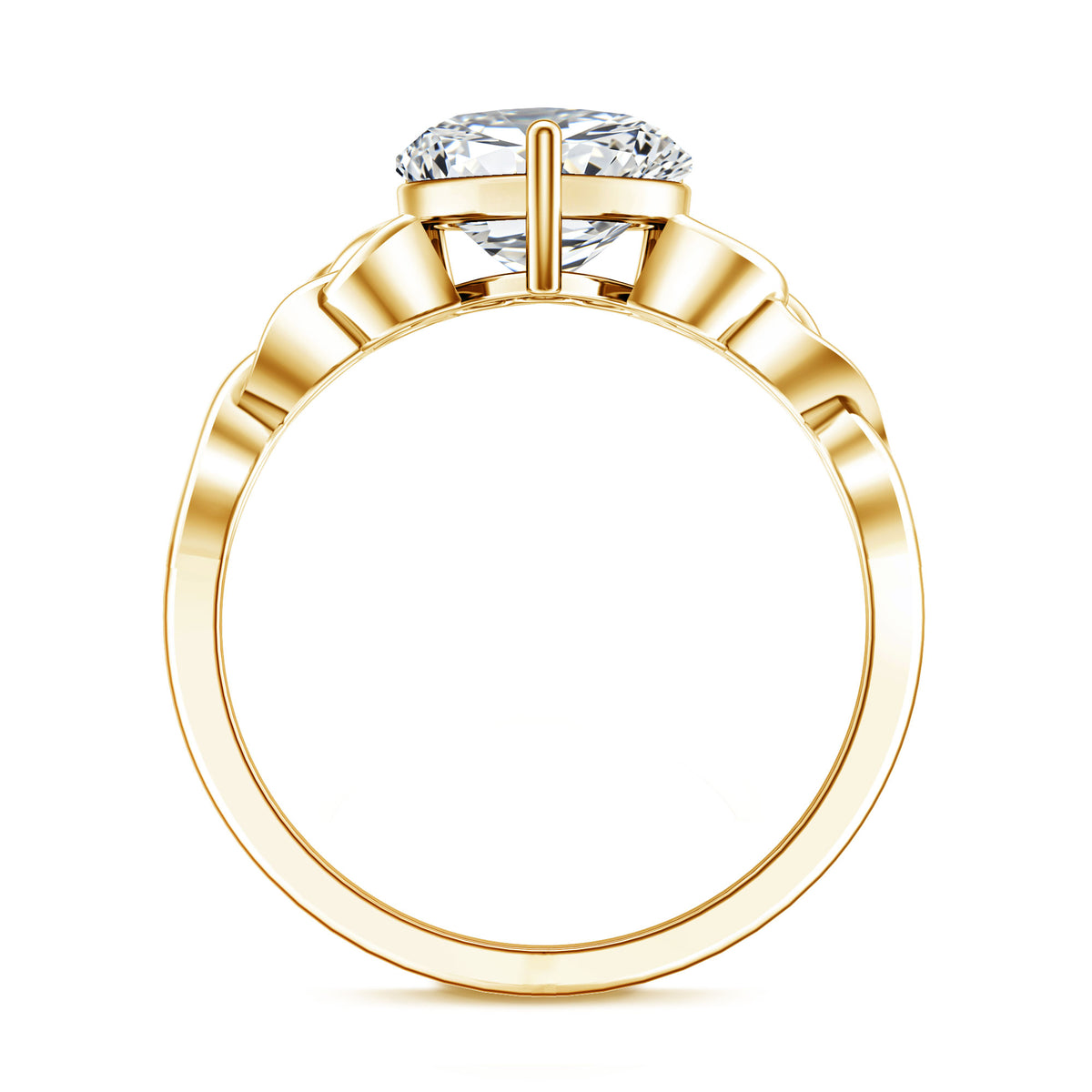 Rosec Jewels-IGI Verified 2 Carat Heart Shape Lab Grown Diamond Celtic Engagement Ring