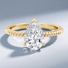 Pear Shaped 2 Carat Lab Grown Diamond Solitaire Engagement Ring IGI Certified Lab - ( E-VS1 ) - Rosec Jewels